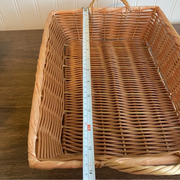 Faux Wicker Rectangular Tray with Handles - Picture 8 of 8